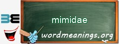 WordMeaning blackboard for mimidae